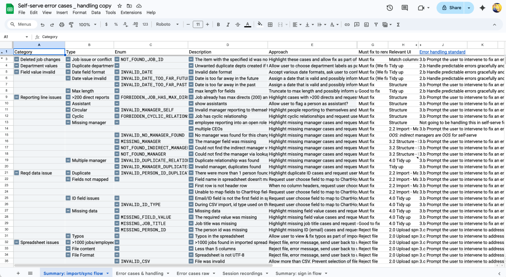 Screenshots - error handling recommendations