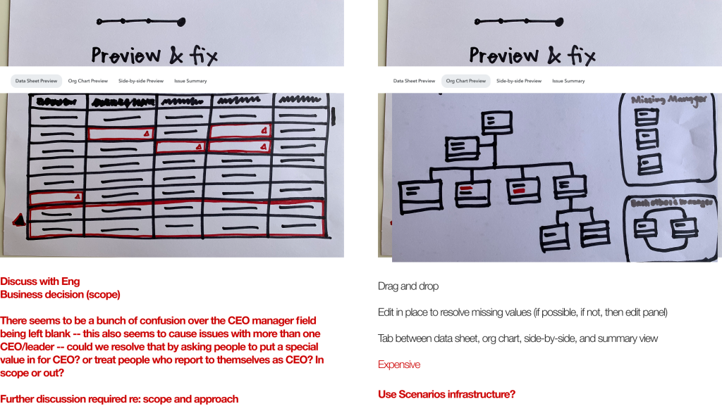 Screenshot - sketches - preview and fix issues UI